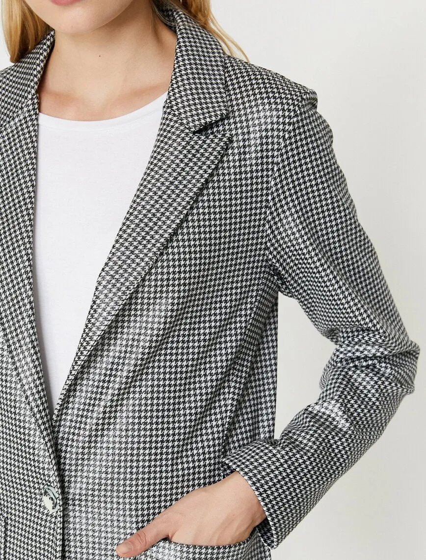 14939 Black Plaid Shimmer Jacket