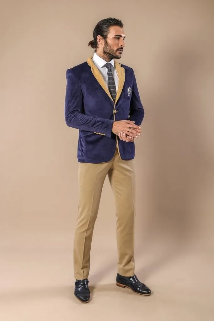 15665 Blue-Tan Velvet jacket
