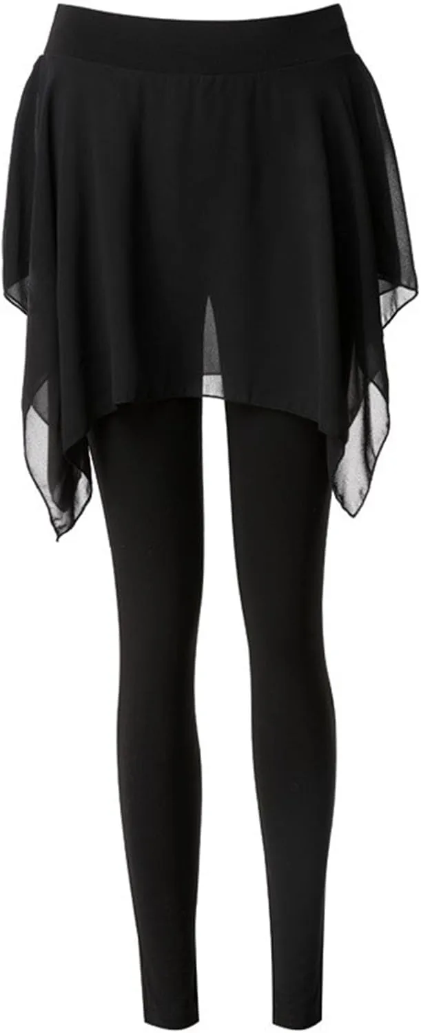 2 in 1 Womens Leggings with Skirt High Waisted Tennis Athletic Flowy Skirted Legging Active Sport Golf Tennis Skirt