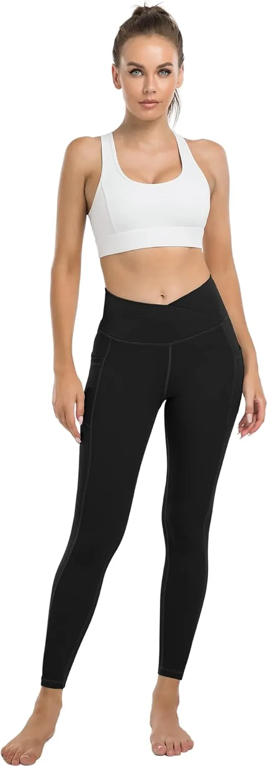 4 Pack Leggings with Pockets for Women,High Waist Tummy Control Workout Yoga Pants