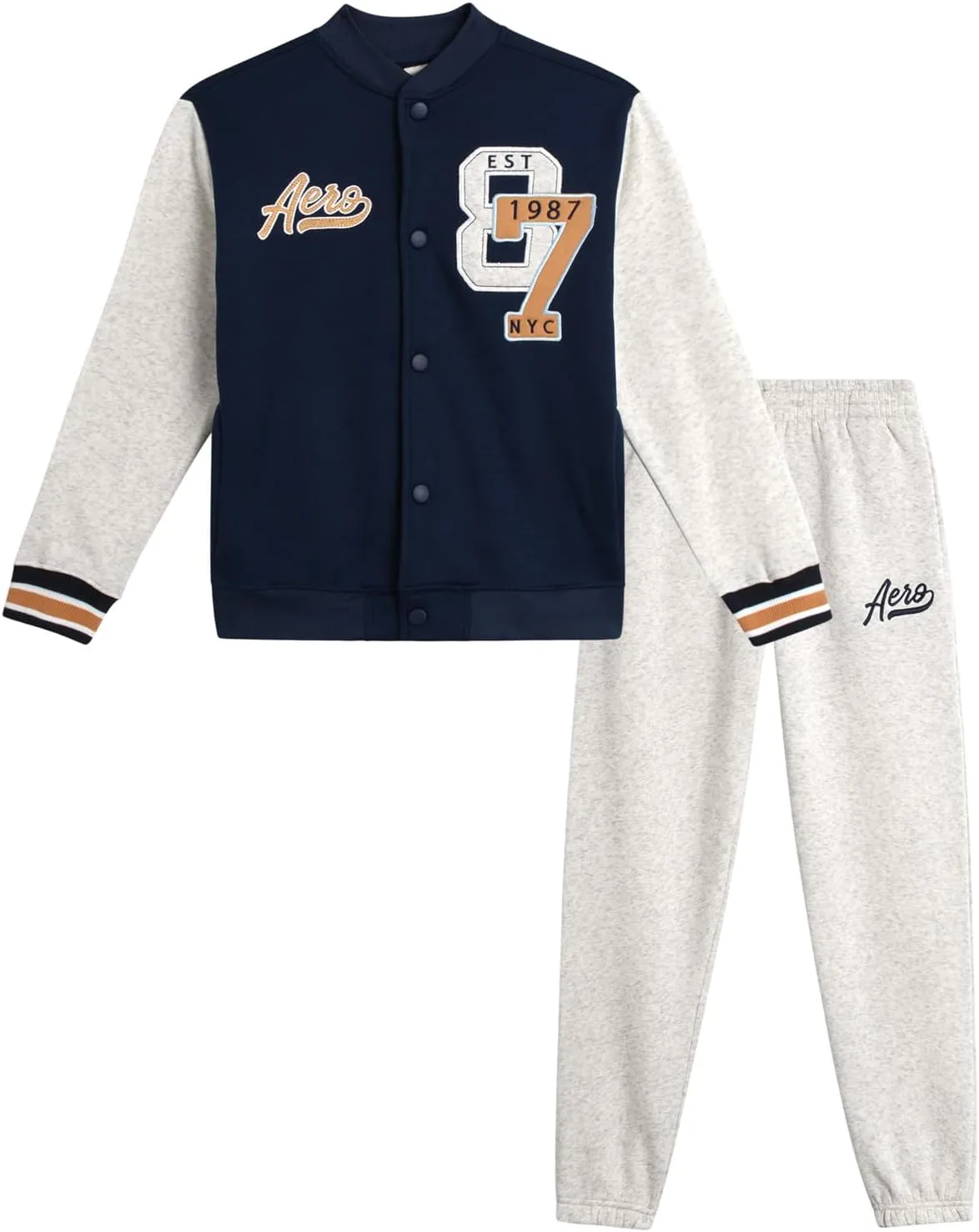 AEROPOSTALE Boys' Jogger Pants Set - 2 Piece Fleece Bomber Jacket and Jogger Pants - Activewear Jogset for Boys (8-12)