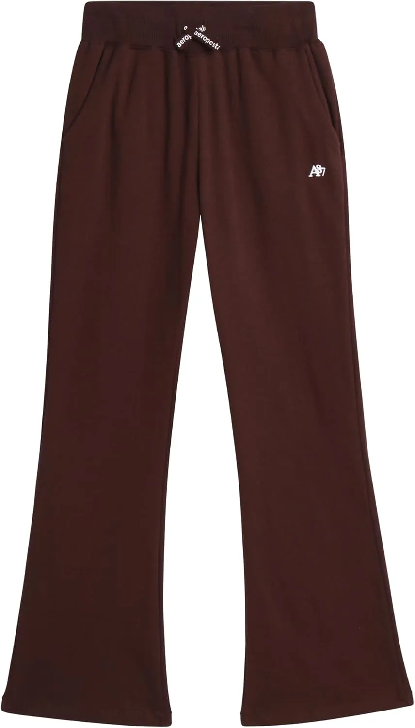 AEROPOSTALE Girls' Sweatpants - Fleece Wide Leg Performance Jogger Pants for Girls - Kids' Lightweight Joggers (7-16)