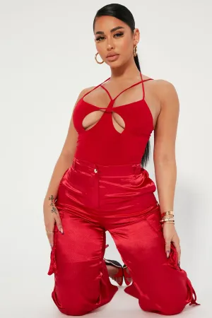 Anessa Strappy Bodysuit - Red