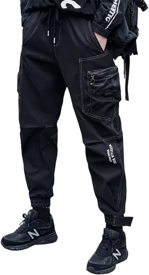 Astellarie Mens Jogger Pants Techwear Hip Hop Punk Harem Cargo Jogger Pant Streetwear Tactical Track Pants with Pocket
