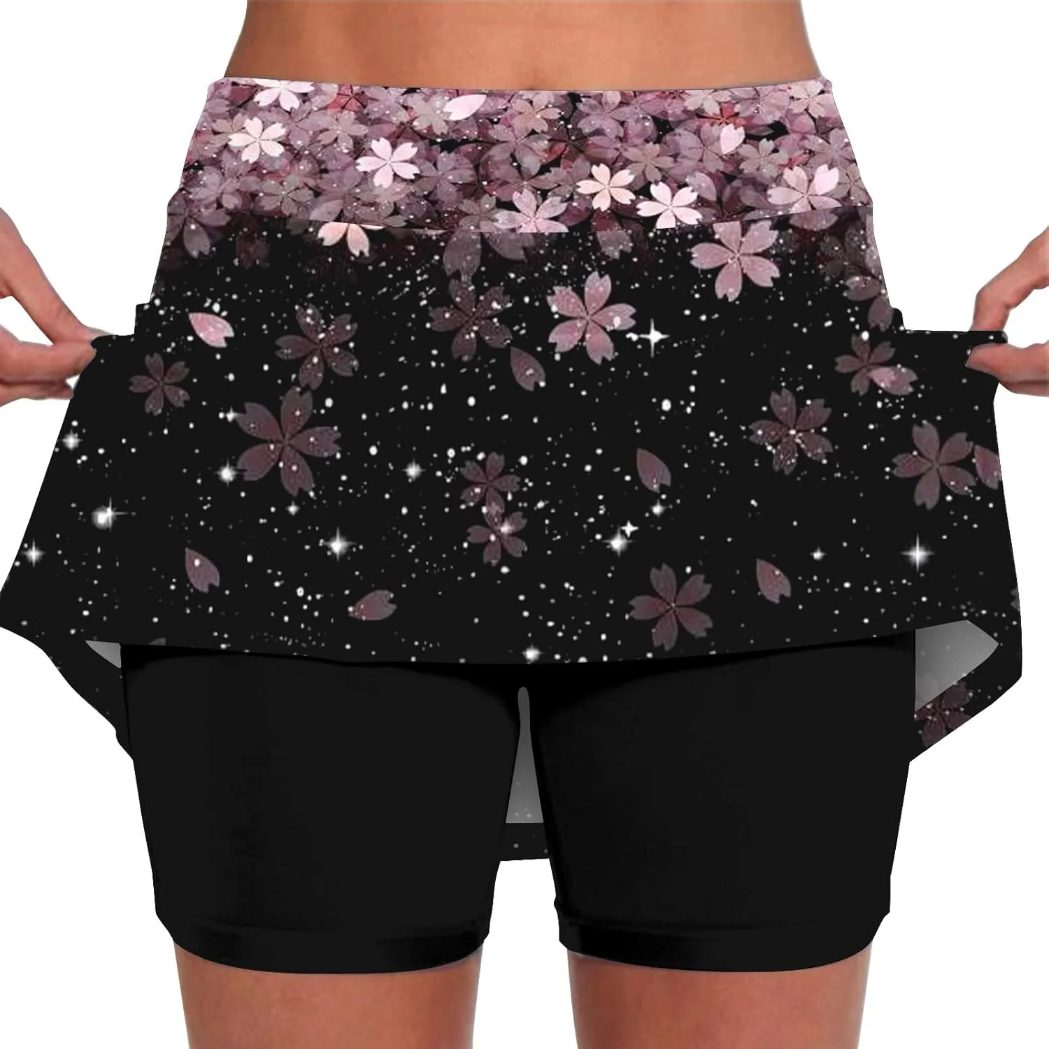 Athletic Skorts for Woman Black High Waisted Tummy Control Women's Yoga Shorts Dressy Casual with Pockets Skirts
