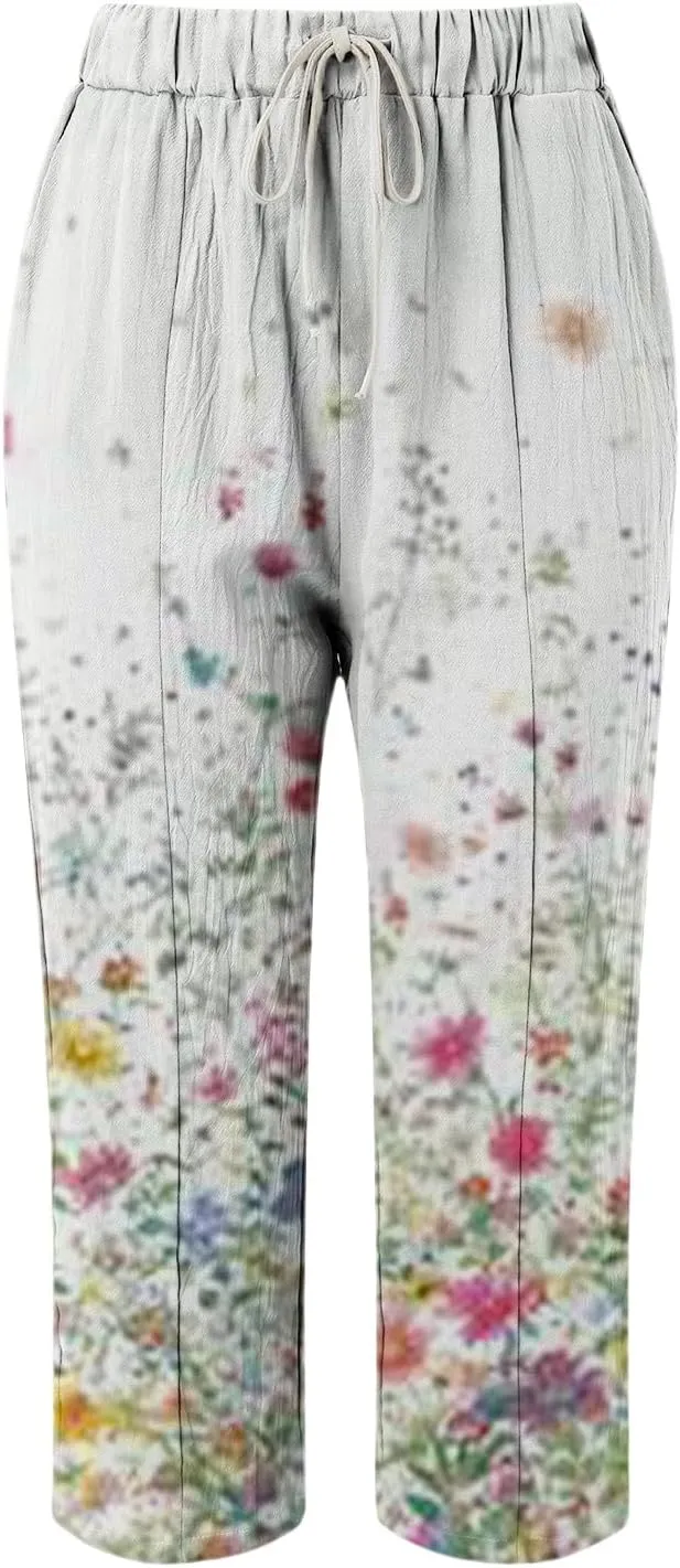 Beach Vacation and Summer Casual Drawstring Pants 2025 Beach Travel Vacation Outfits Leggings for Women Black