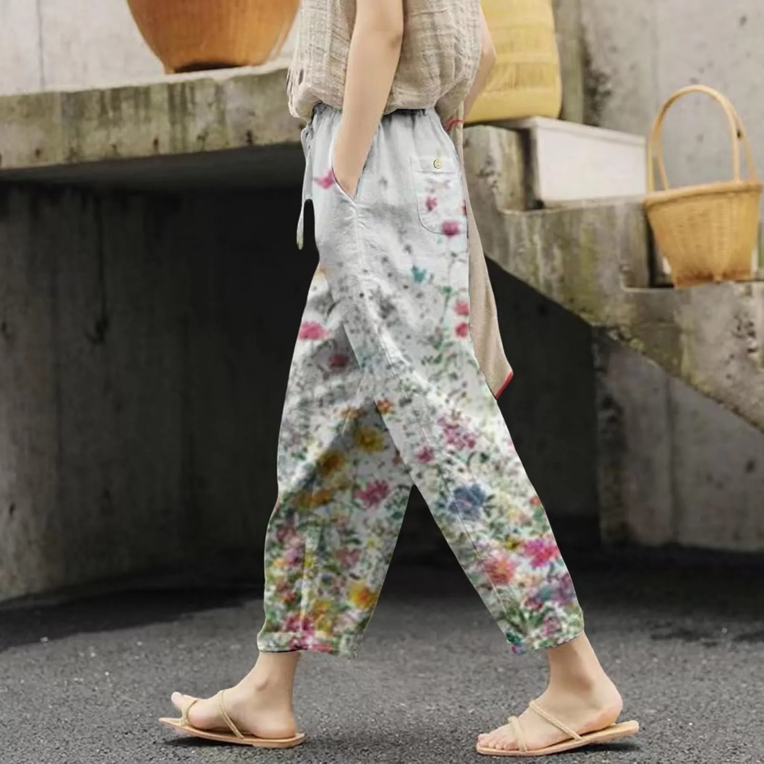 Beach Vacation and Summer Casual Drawstring Pants 2025 Beach Travel Vacation Outfits Leggings for Women Black