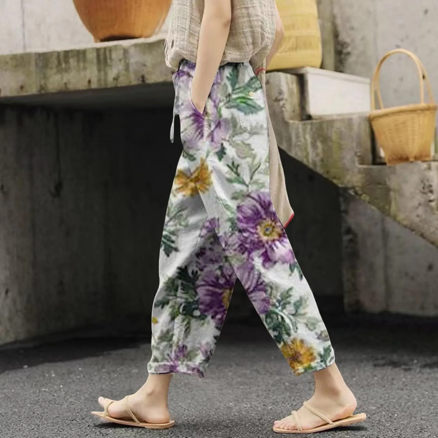 Beach Vacation and Summer Casual Drawstring Pants 2025 Beach Travel Vacation Outfits Leggings for Women Black