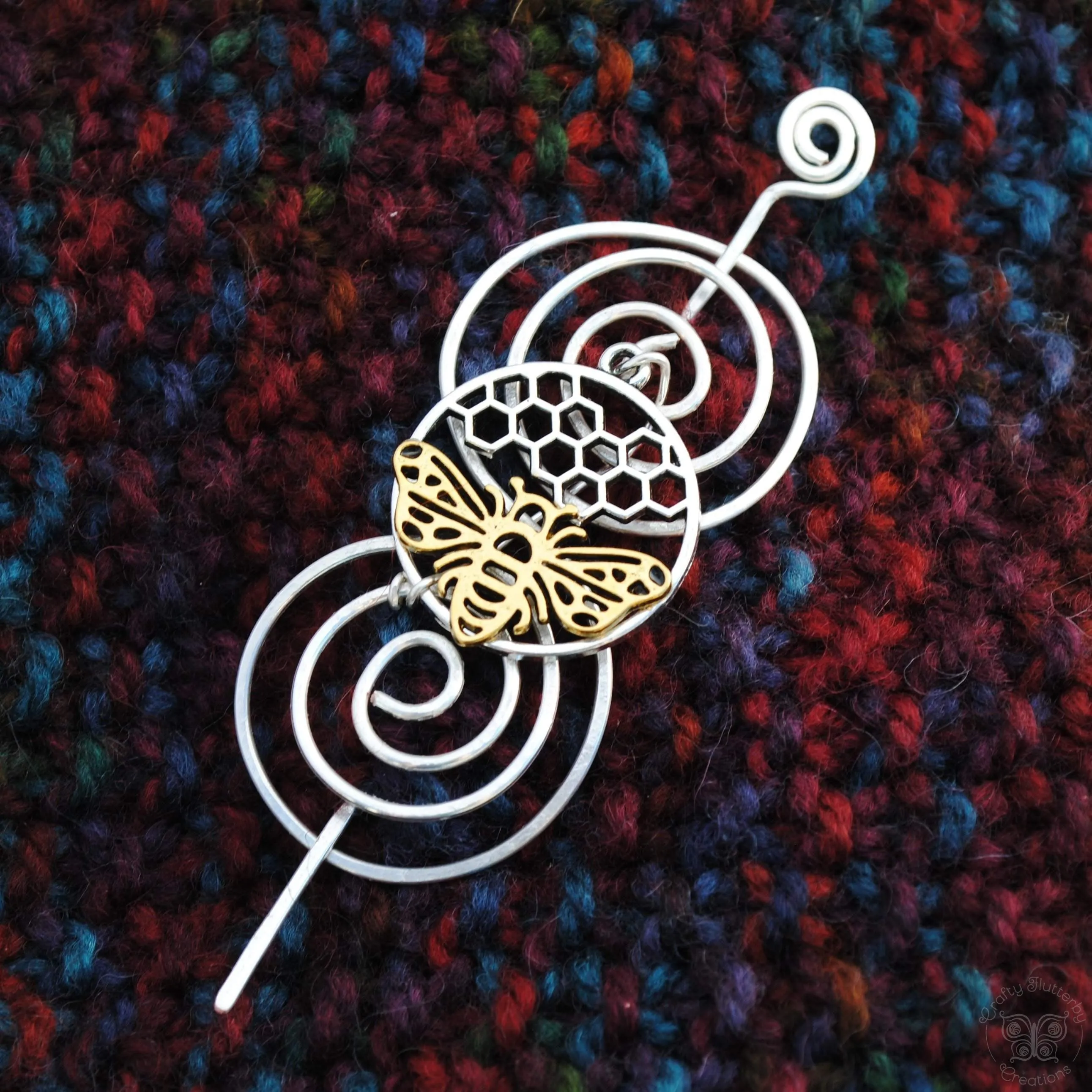 Bee Shawl Pin - Charmed Silver and Gold