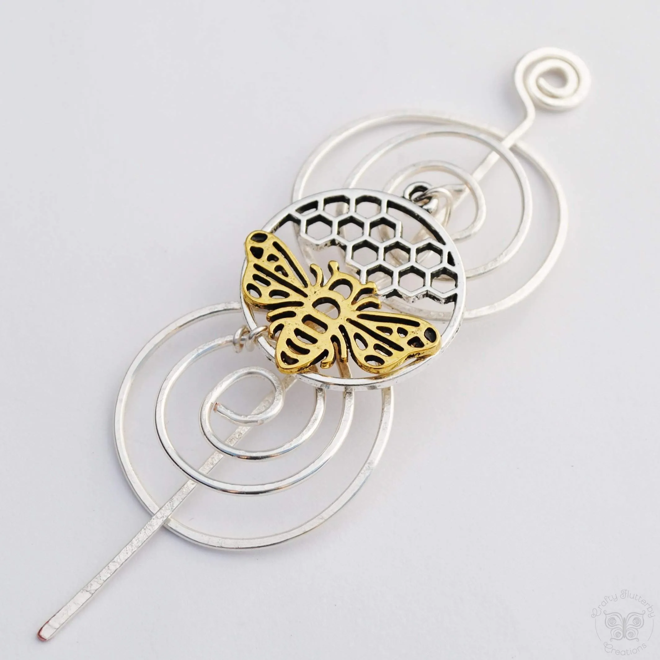 Bee Shawl Pin - Charmed Silver and Gold