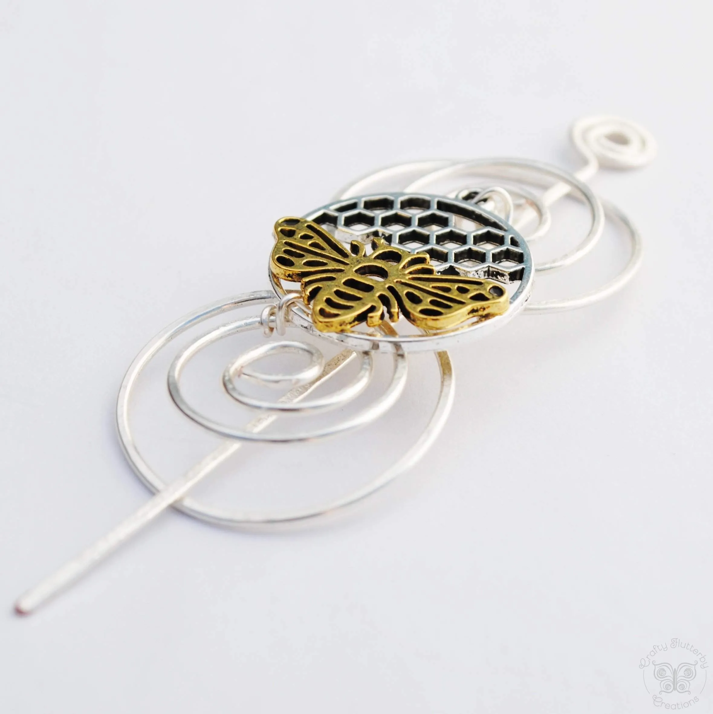 Bee Shawl Pin - Charmed Silver and Gold