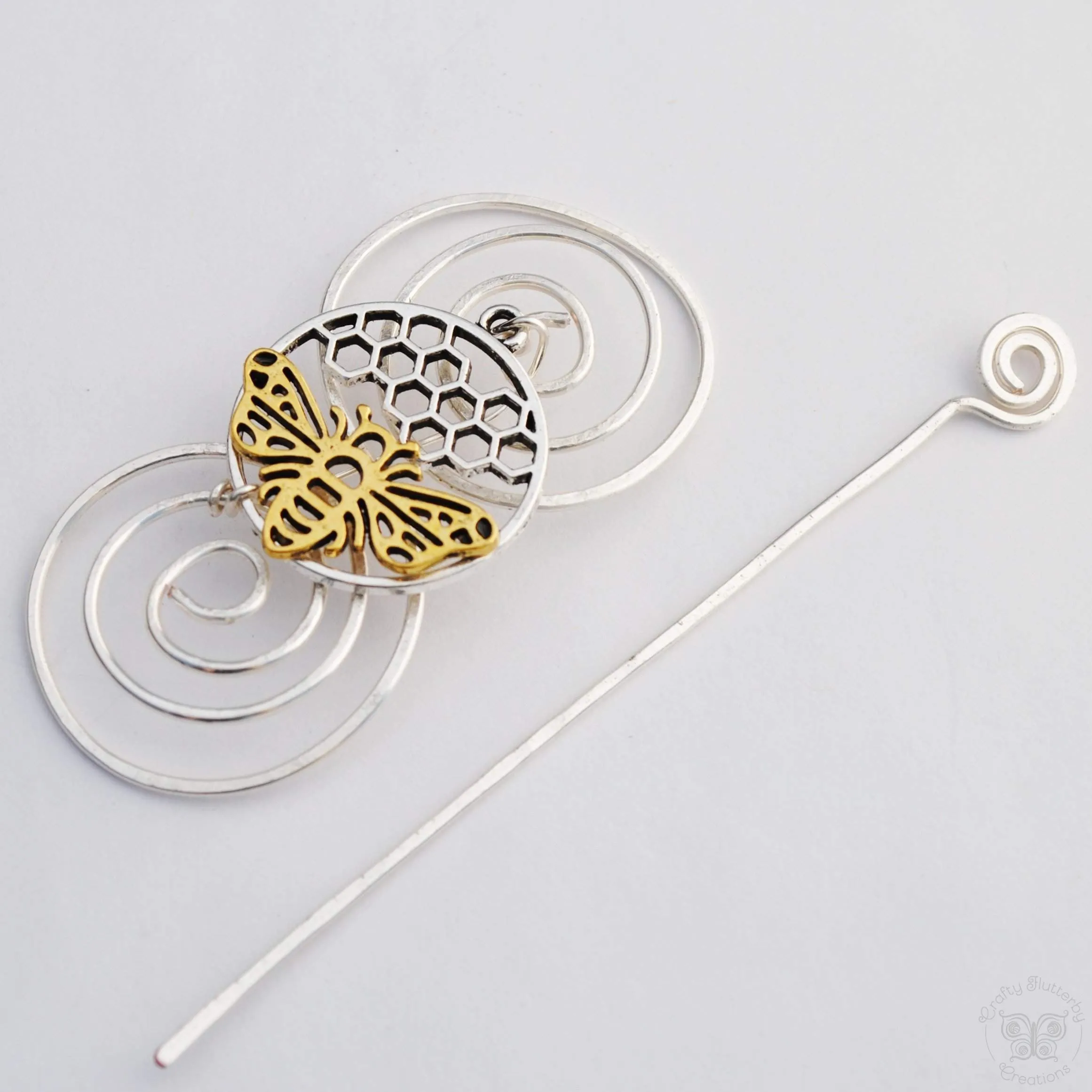 Bee Shawl Pin - Charmed Silver and Gold