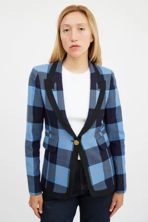Blue Wool Plaid Blazer