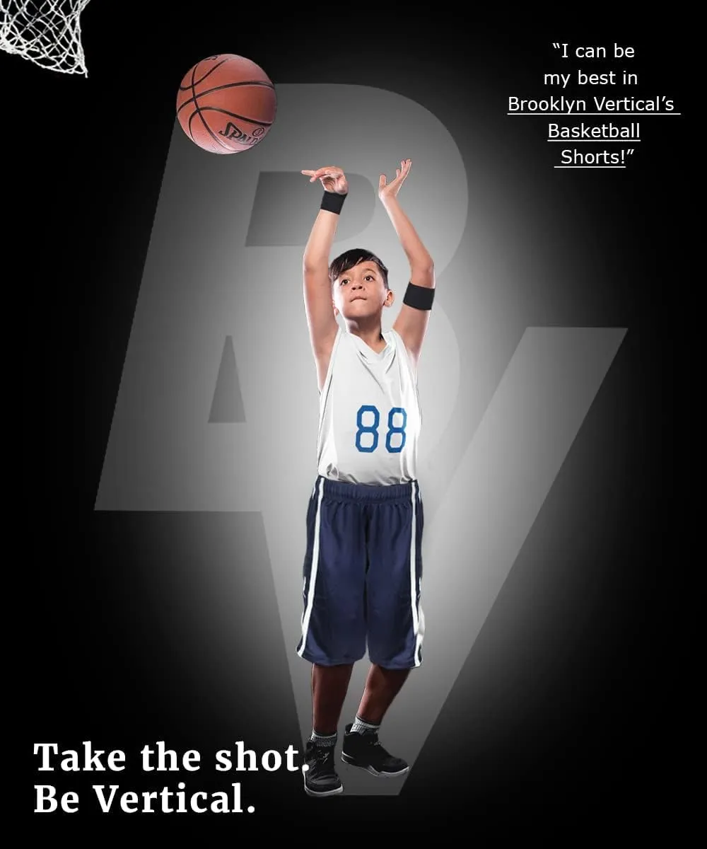 BROOKLYN VERTICAL Boys 5-Pack Athletic Mesh Basketball Shorts with Pockets| Sizes 2T to 18/20
