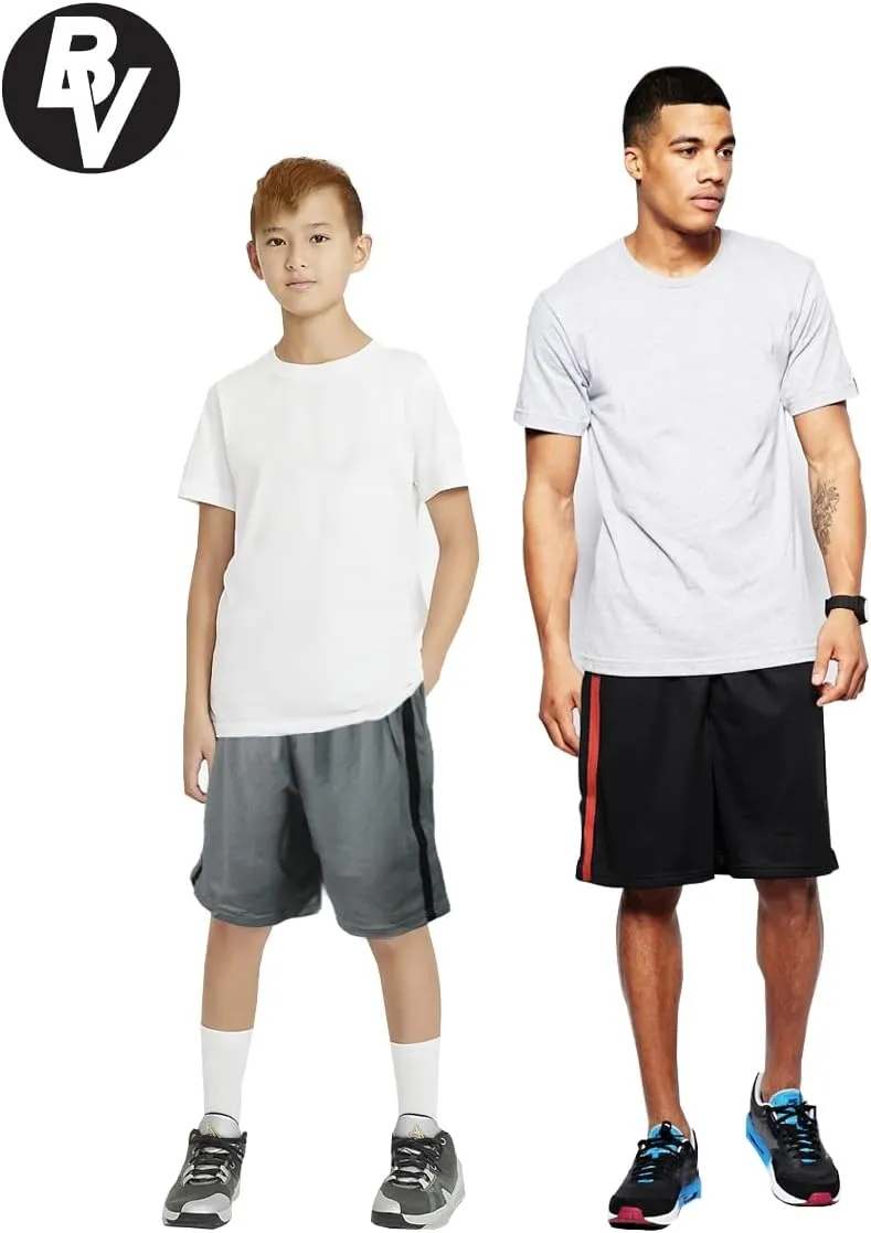 BROOKLYN VERTICAL Boys 5-Pack Athletic Mesh Basketball Shorts with Pockets| Sizes 2T to 18/20