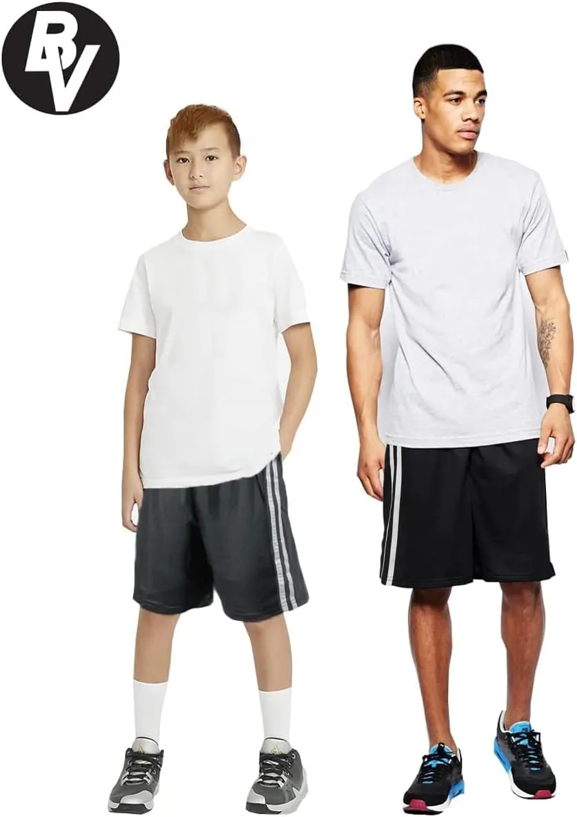 BROOKLYN VERTICAL Boys 5-Pack Athletic Mesh Basketball Shorts with Pockets| Sizes 2T to 18/20