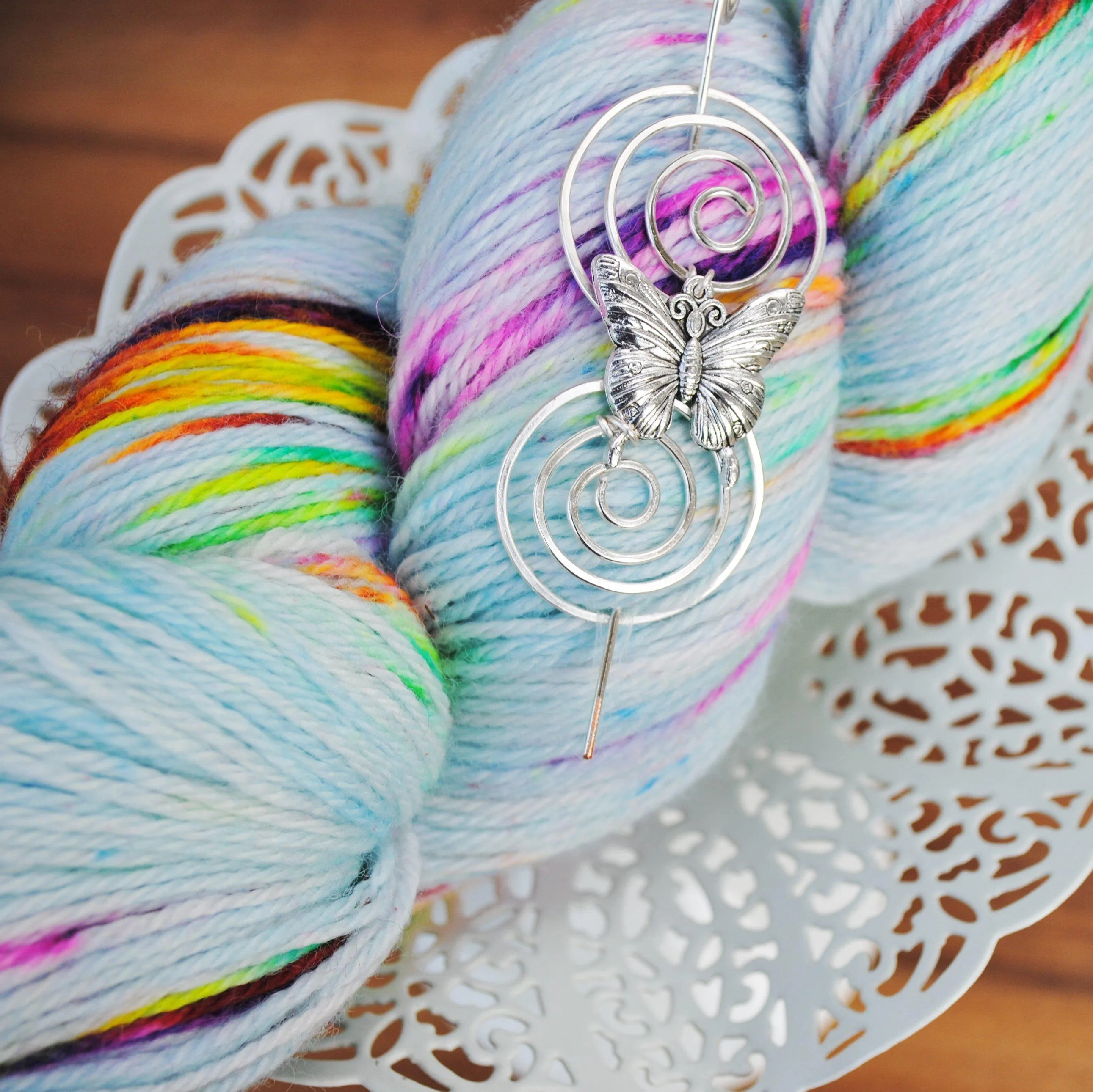 Butterfly Shawl Pin - Charmed Silver