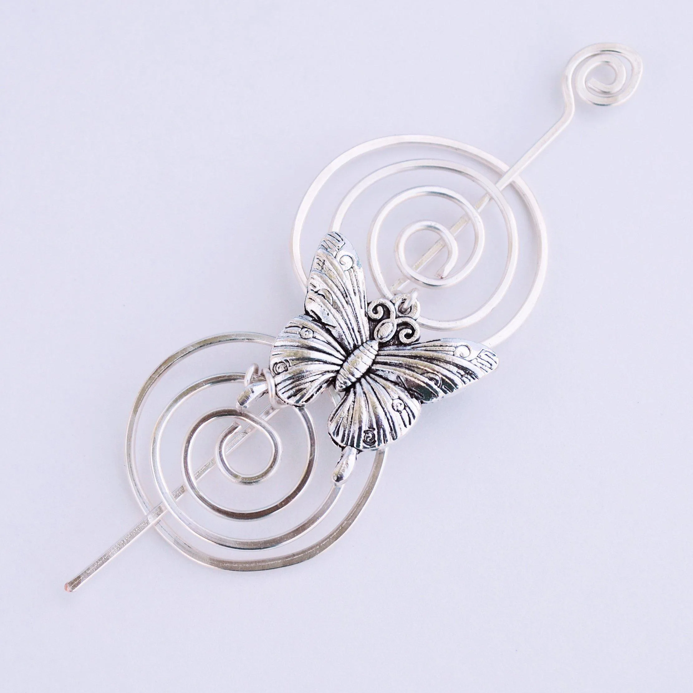 Butterfly Shawl Pin - Charmed Silver