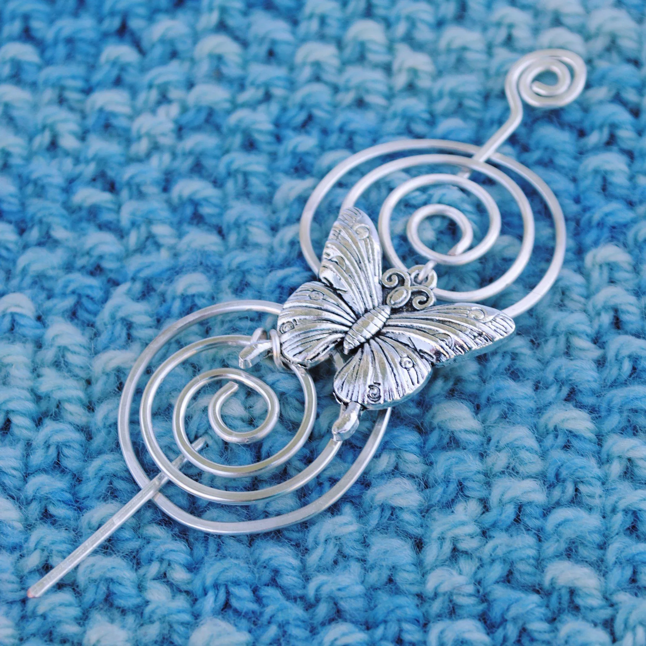 Butterfly Shawl Pin - Charmed Silver