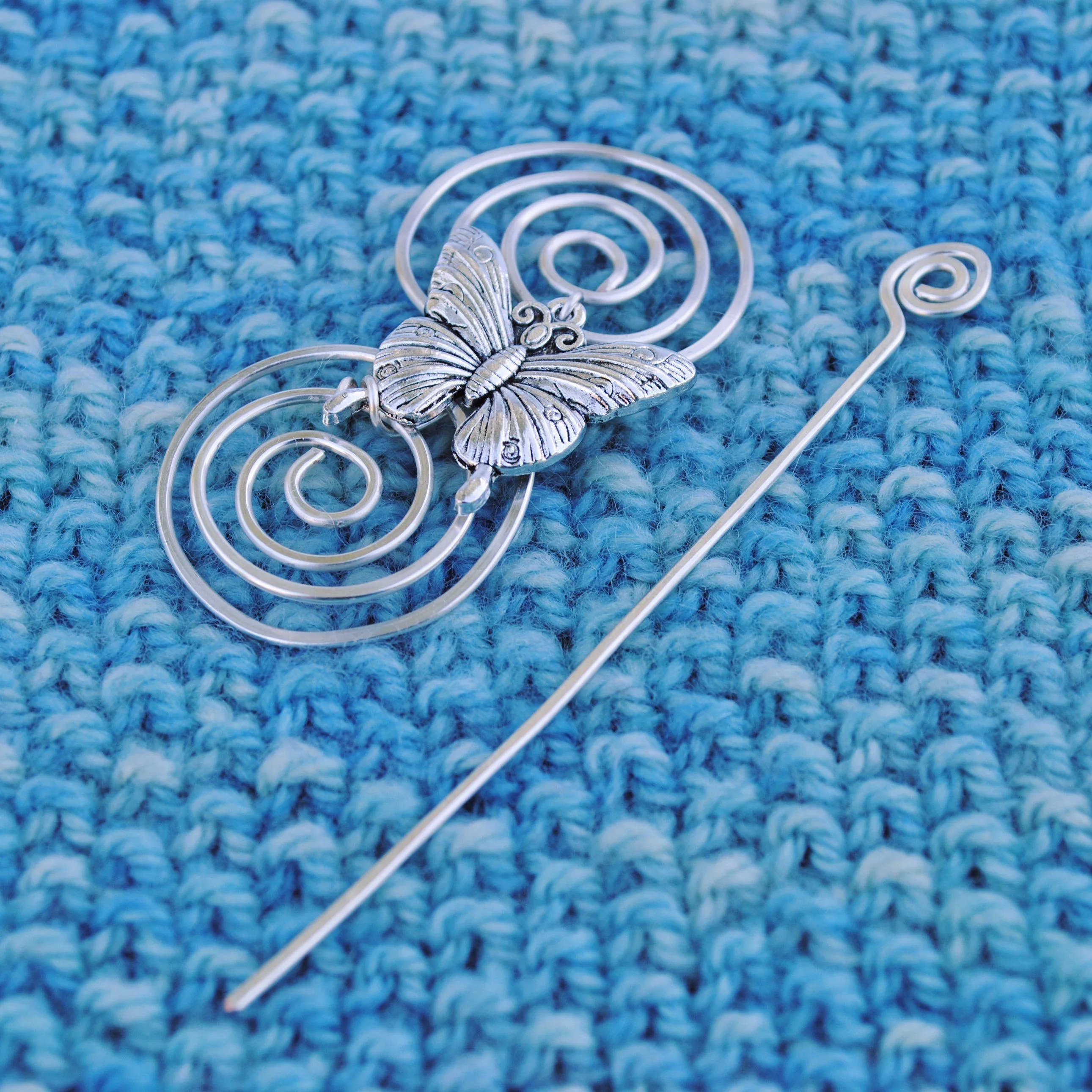 Butterfly Shawl Pin - Charmed Silver