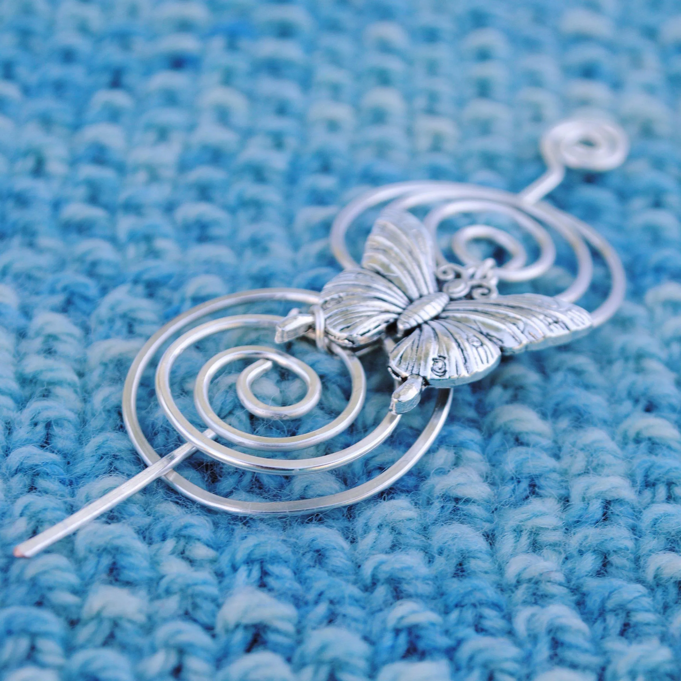 Butterfly Shawl Pin - Charmed Silver
