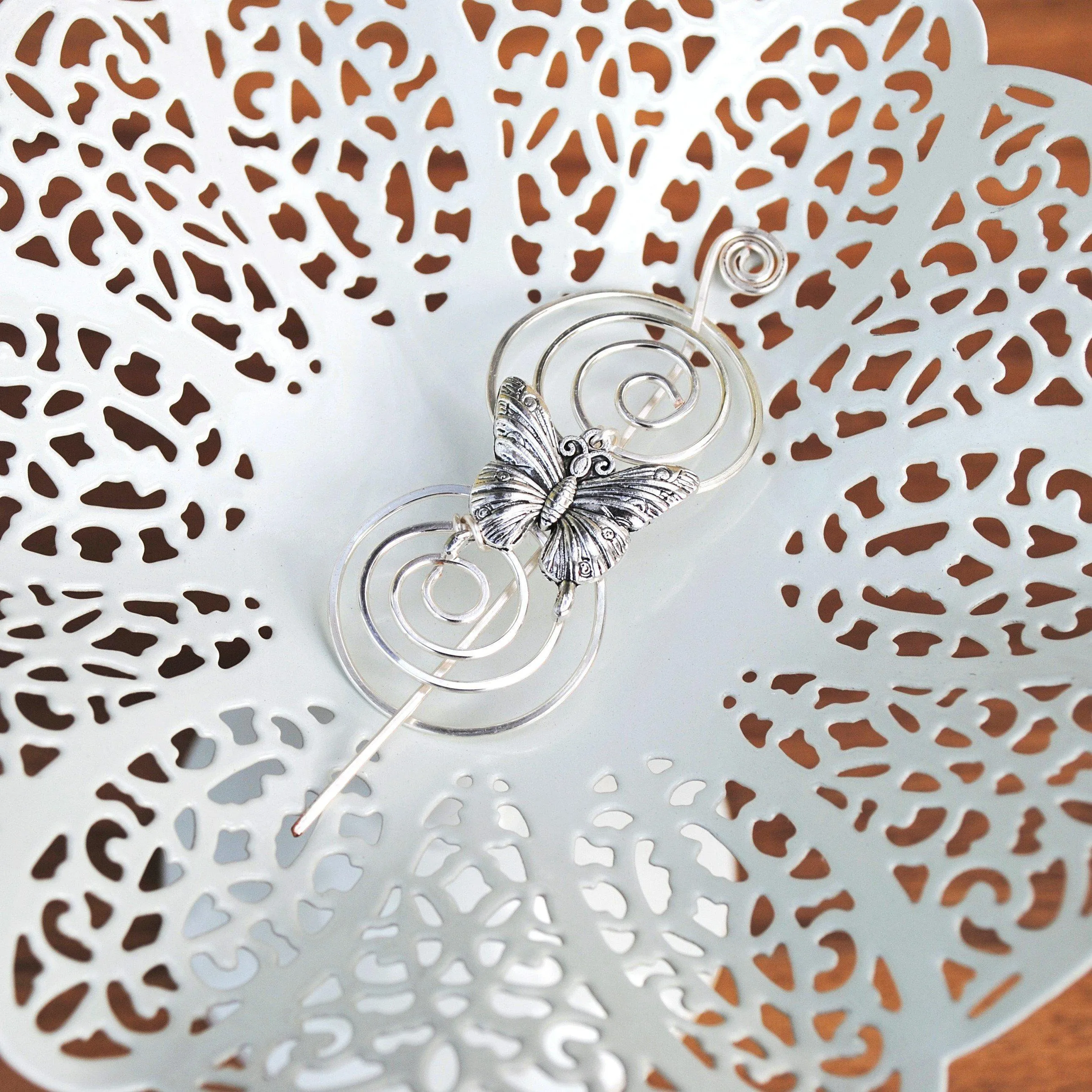 Butterfly Shawl Pin - Charmed Silver