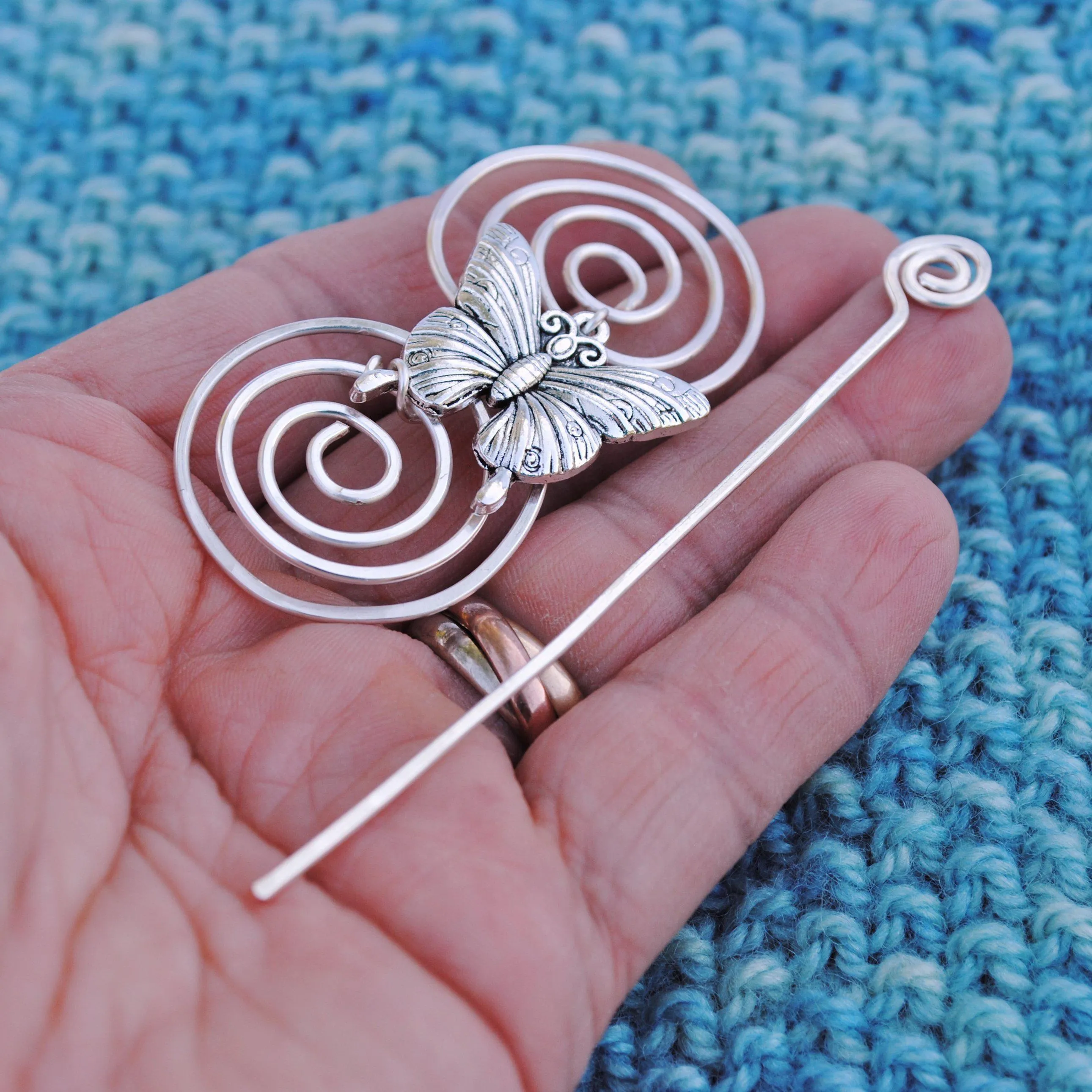 Butterfly Shawl Pin - Charmed Silver
