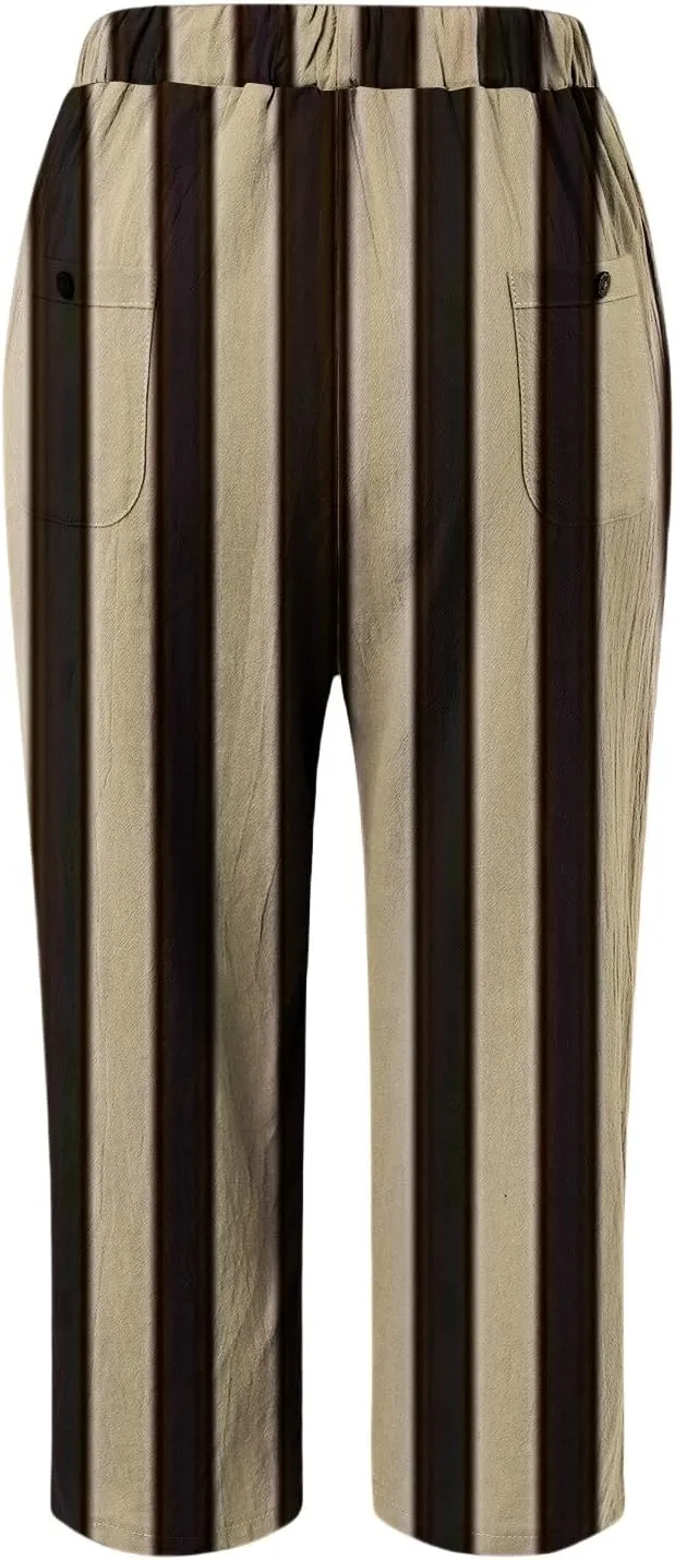 Capri Pants for Women Casual Drawstring Pants Beach Clothes Resort Wear for Women 2025 Yoga