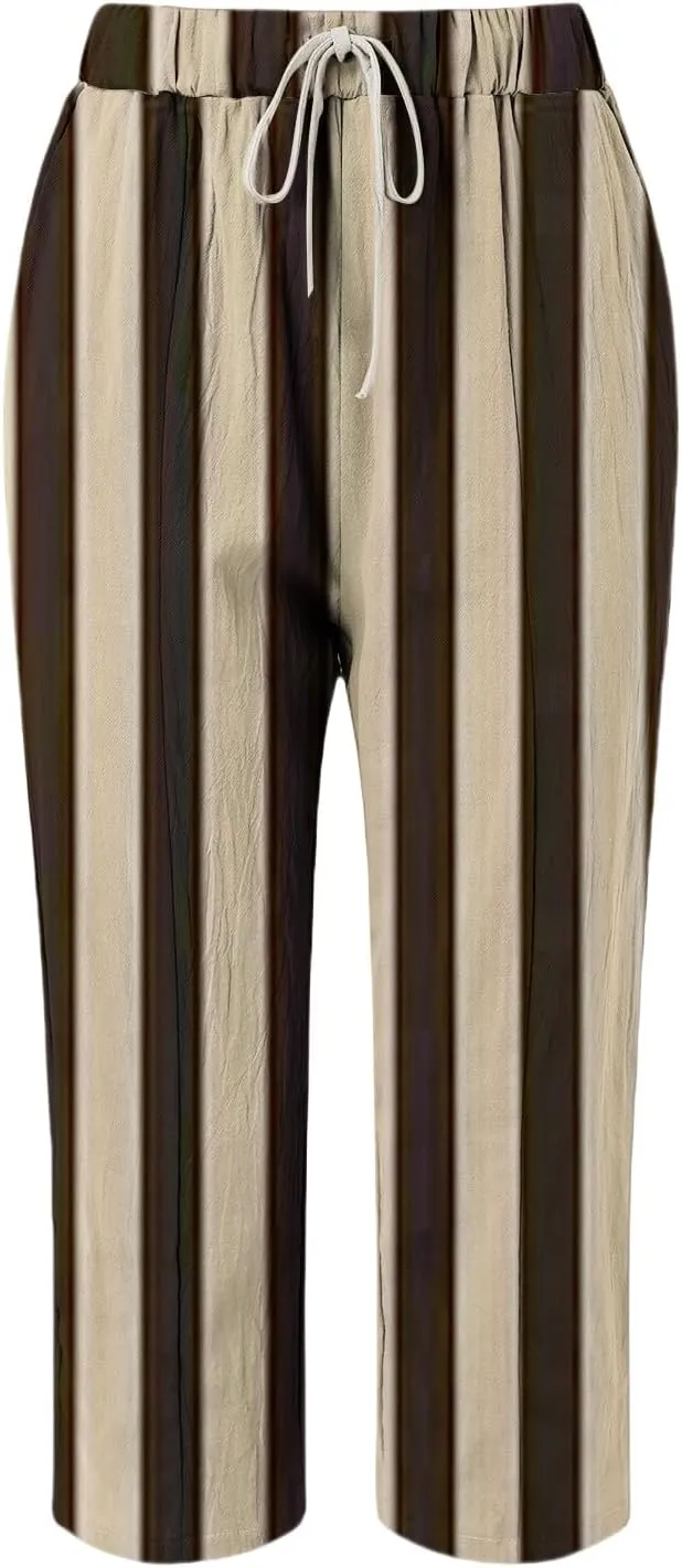 Capri Pants for Women Casual Drawstring Pants Beach Clothes Resort Wear for Women 2025 Yoga