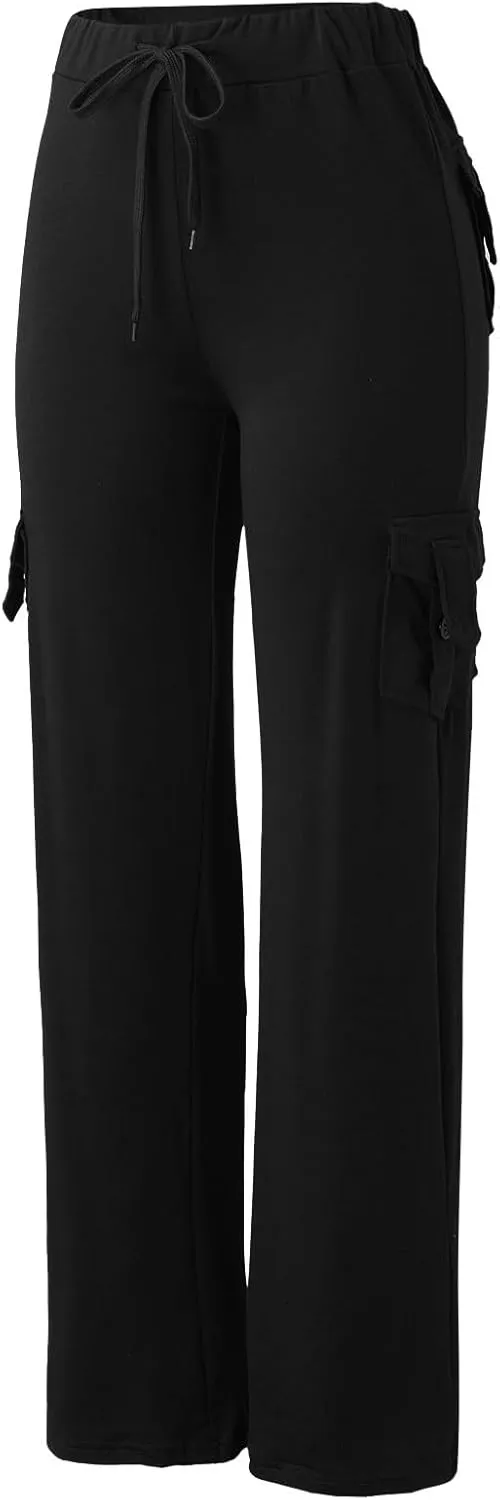 Cargo Pants for Women 2024 Plus Size Stretch High Waist Wide Leg Trouser Casual Comfy Yoga Workout with Pockets