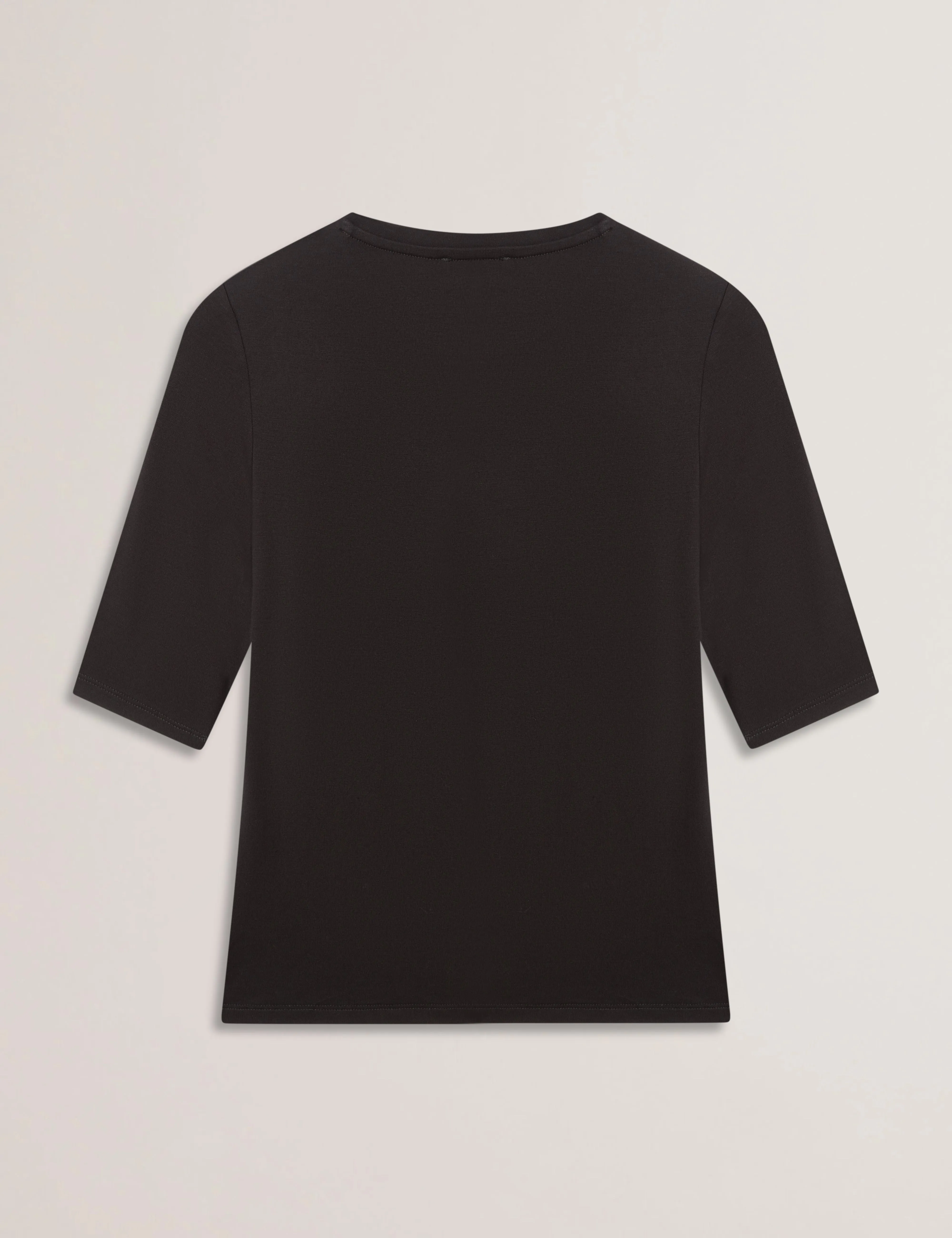 Casy Fitted Half Sleeve Chest Branded Tee Black