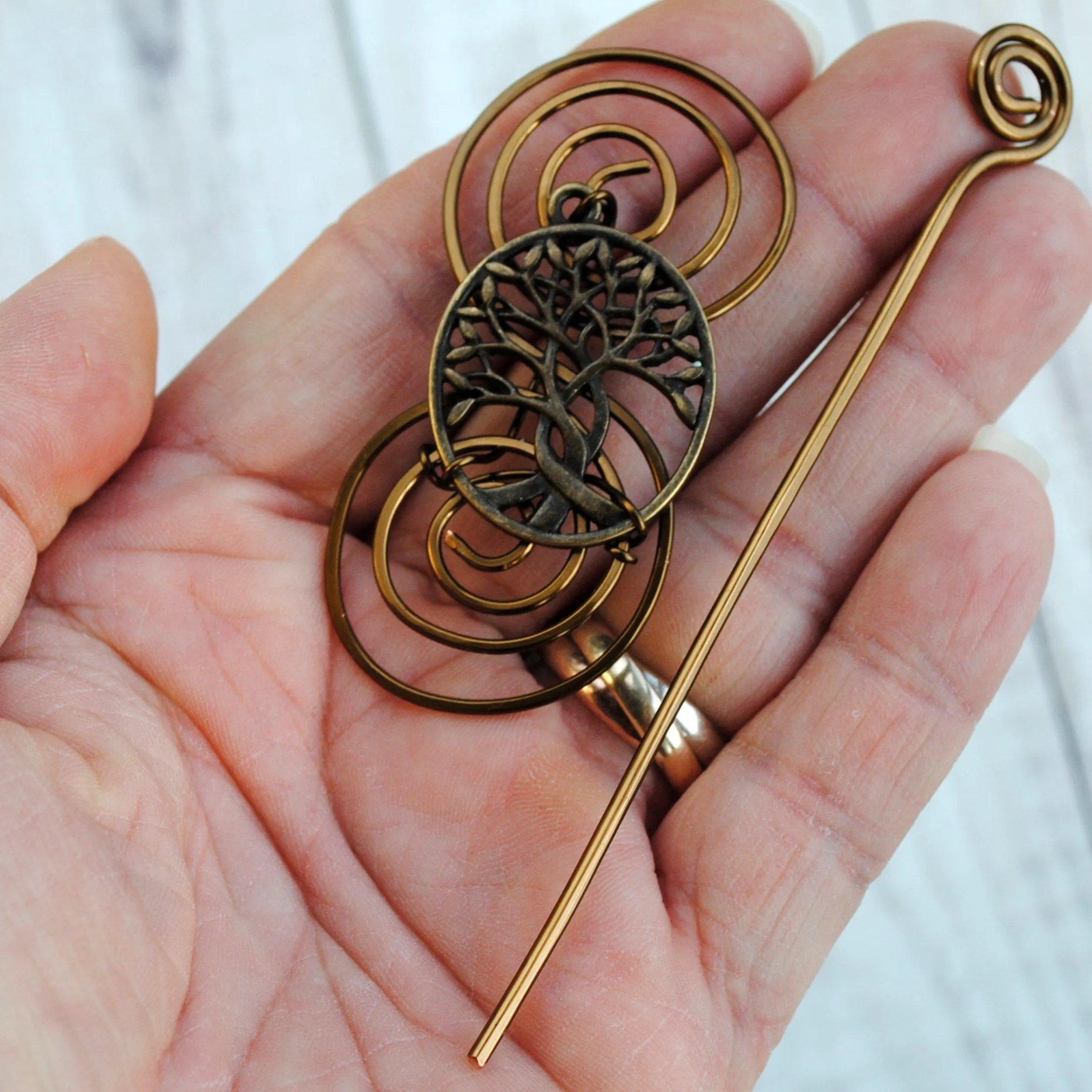 Celtic Tree of Life Shawl Pin - Charmed Bronze