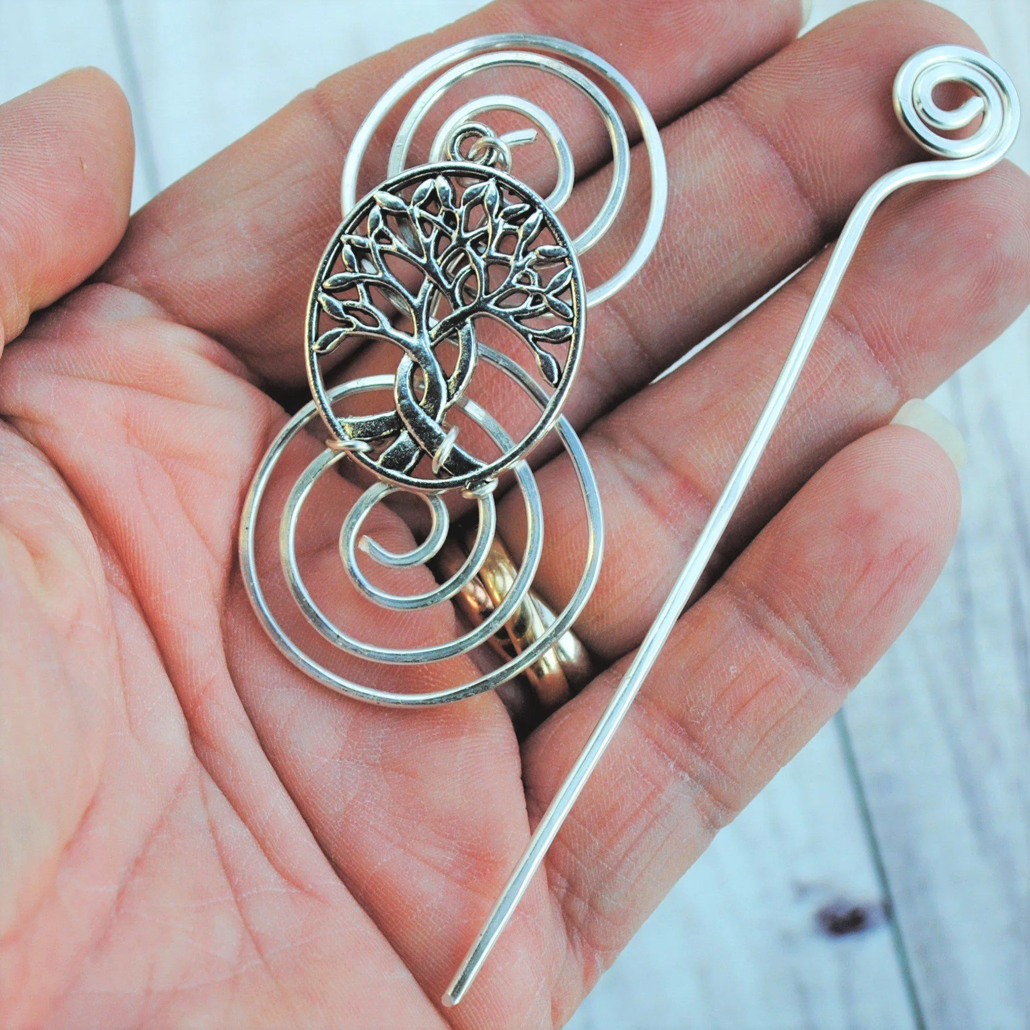 Celtic Tree of Life Shawl Pin - Charmed Silver