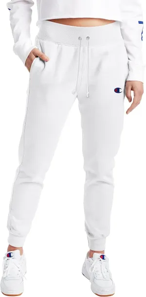 Champion, Reverse Weave, Heavyweight Fleece Joggers for Women, 29", White C Logo, Small