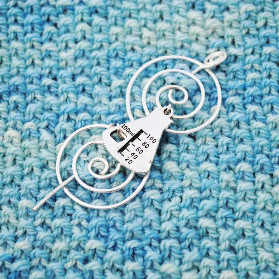 Chemistry Shawl Pin - Charmed Silver