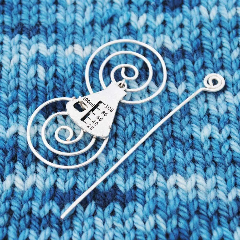 Chemistry Shawl Pin - Charmed Silver
