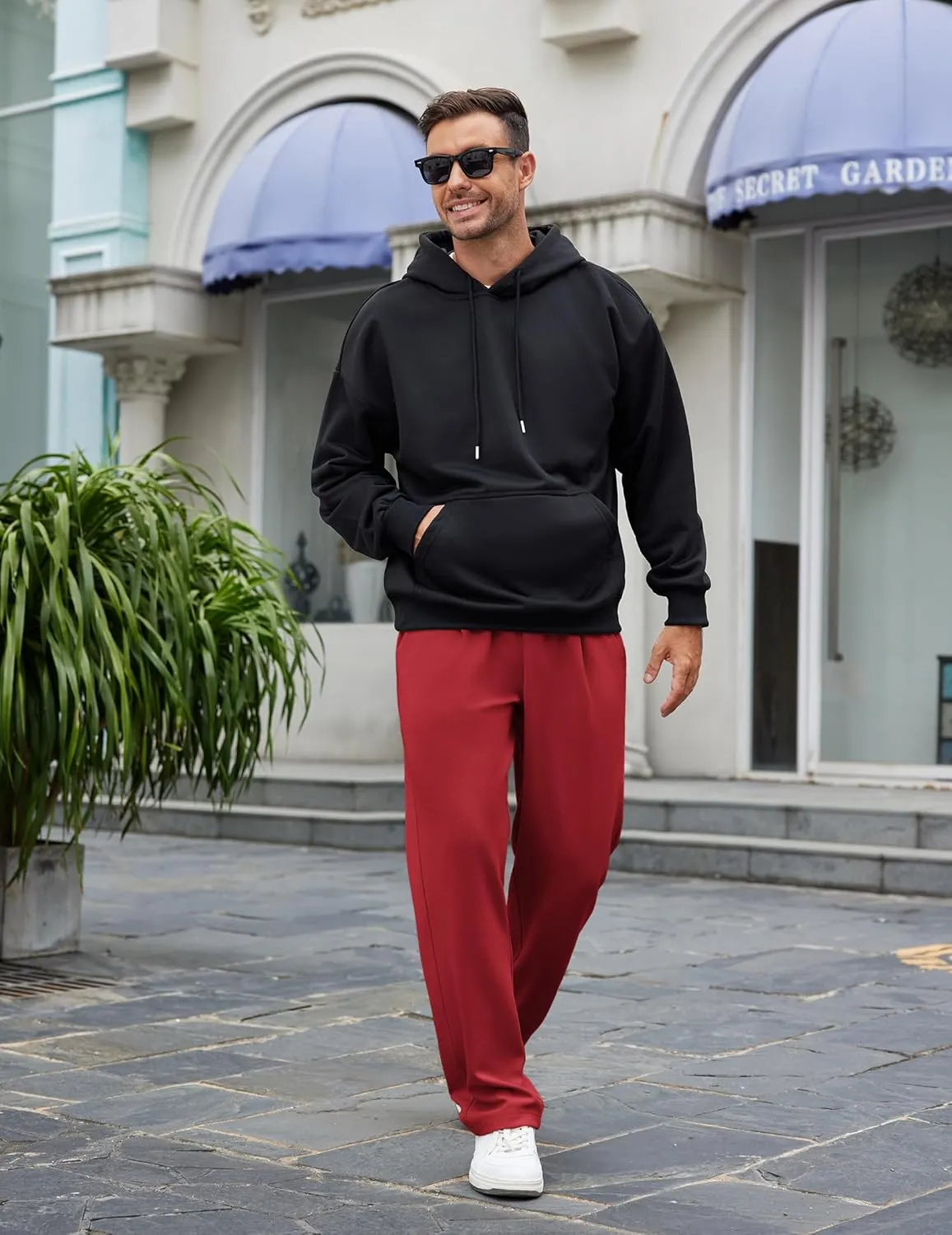 COOFANDY Mens Casual Sweatpants Open Bottom Lounge Pants Lightweight Baggy Workout Yoga Track Pants