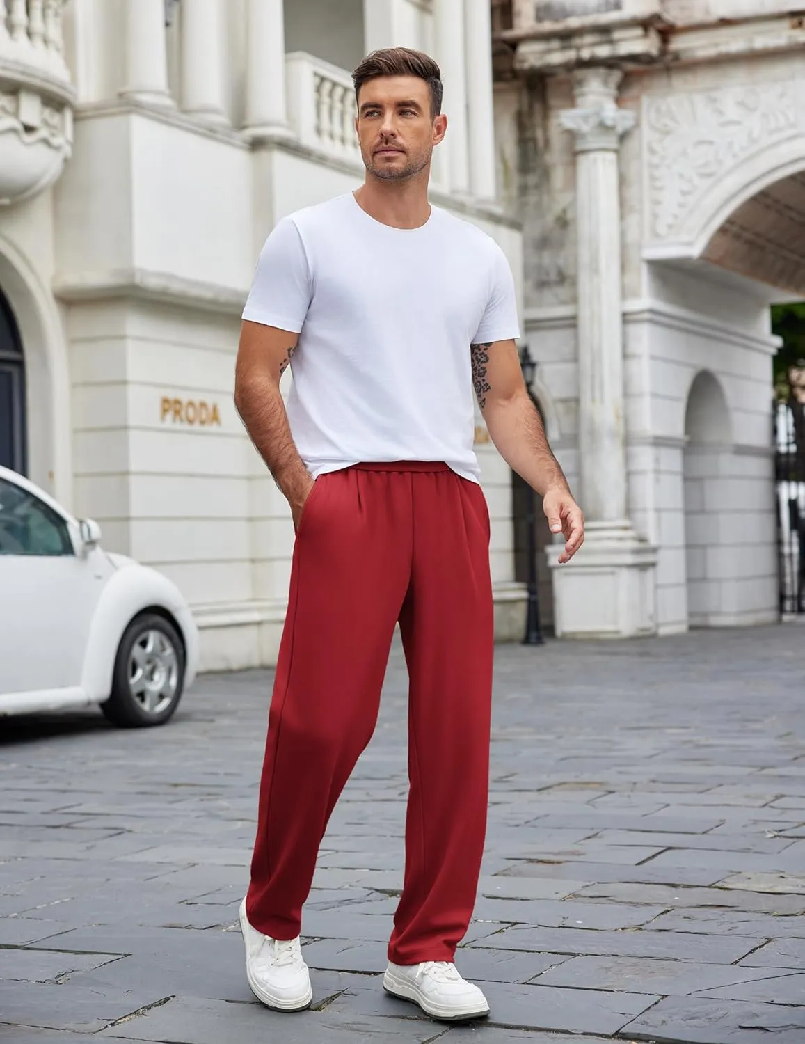 COOFANDY Mens Casual Sweatpants Open Bottom Lounge Pants Lightweight Baggy Workout Yoga Track Pants