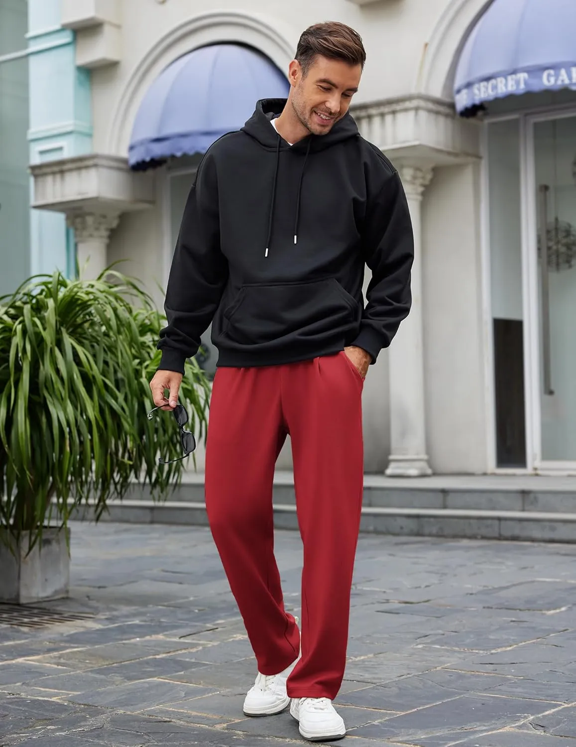 COOFANDY Mens Casual Sweatpants Open Bottom Lounge Pants Lightweight Baggy Workout Yoga Track Pants