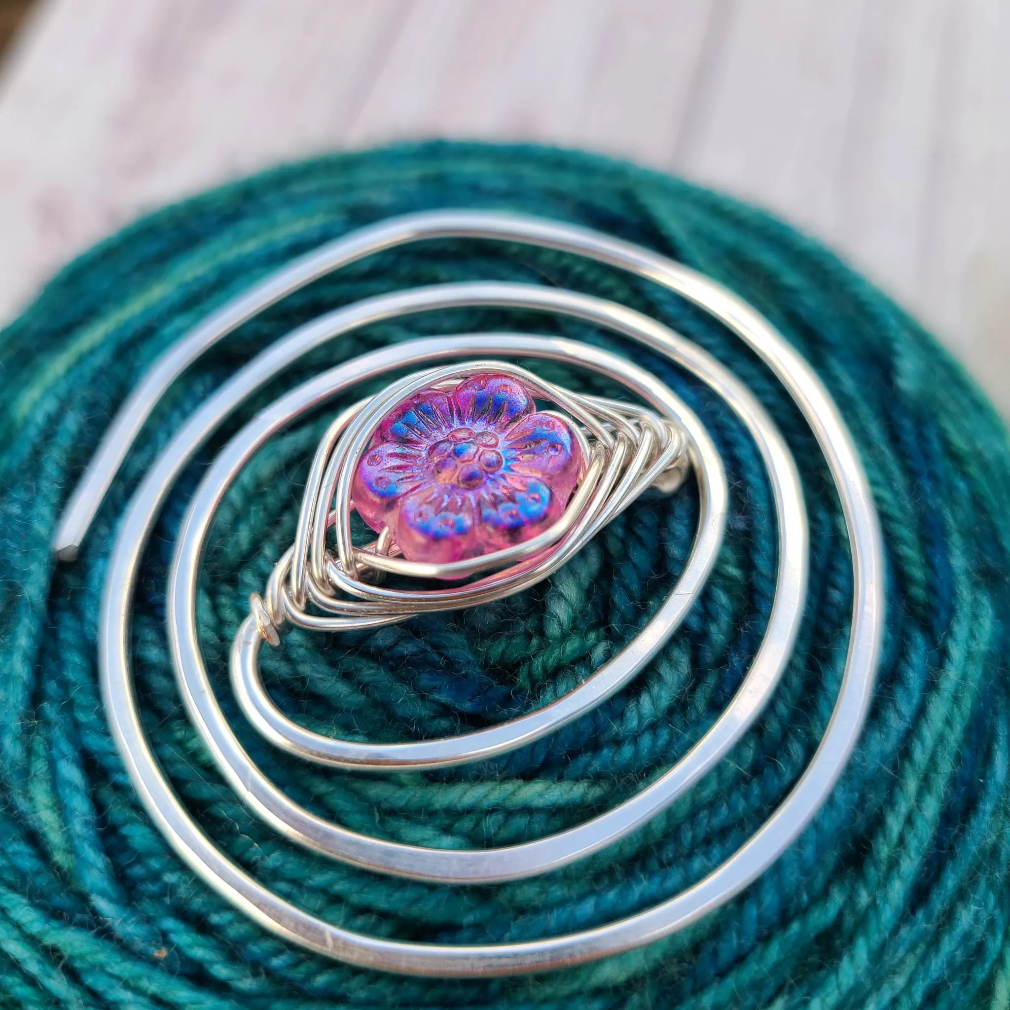 Cosmos Flower Shawl Pin - Twirl Silver