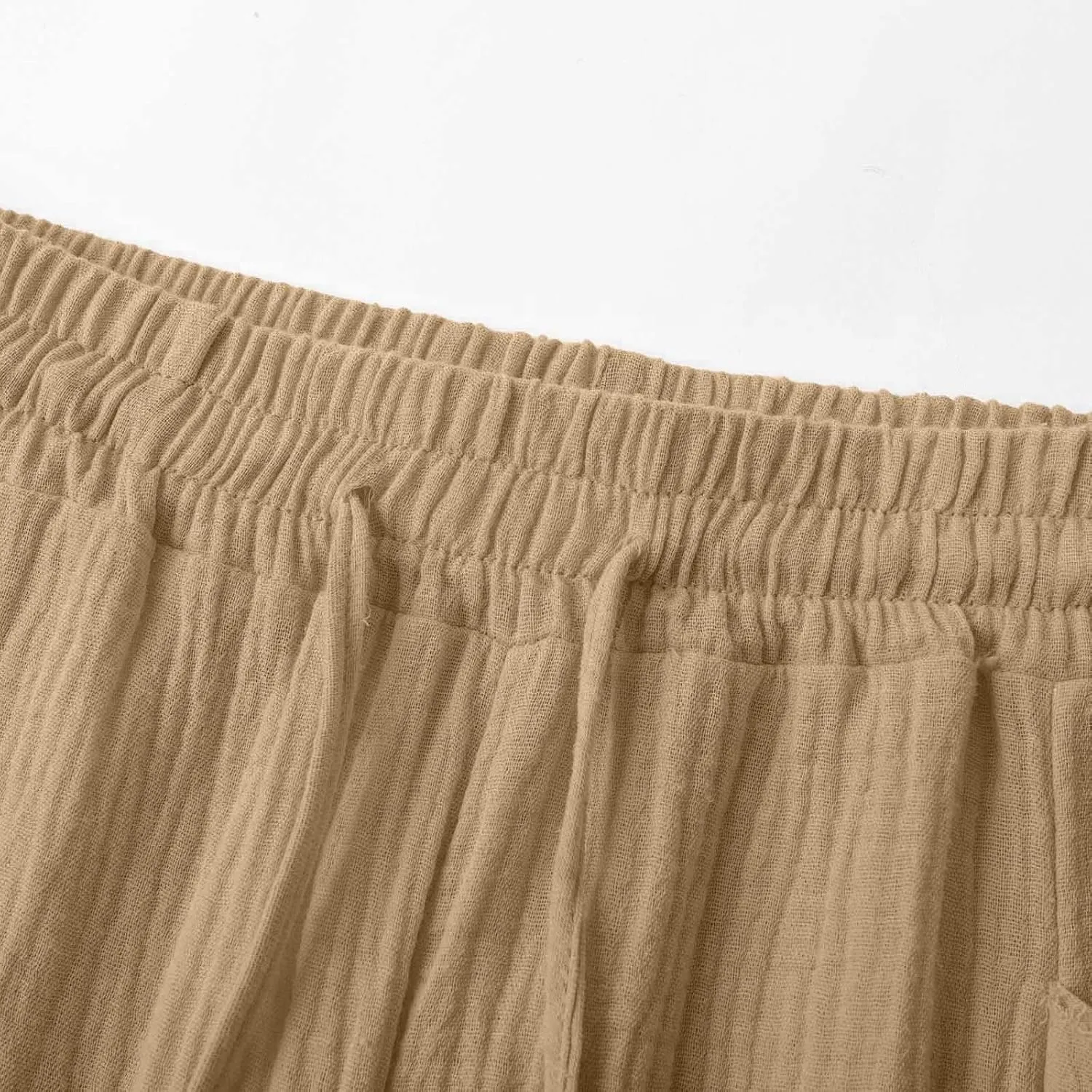 Cotton Linen Capri Pants for Women 2025 Summer Casual Plus Size Capris Wide Leg High Waisted Drawstring Crop Pants
