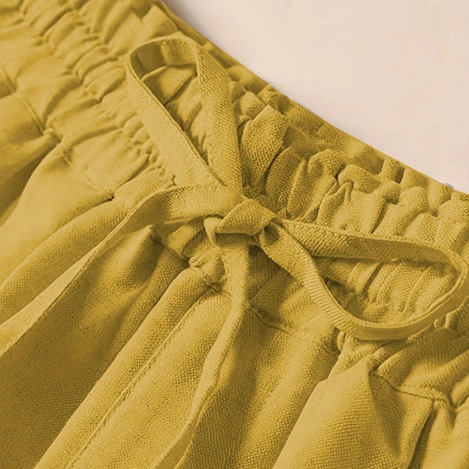Cotton Linen Wide Leg Pants for Women Summer Casual Yoga Palazzo Pants High Waist Straight Leg Trousers with Pockets