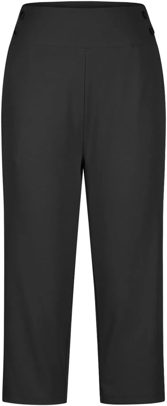 Cropped Leggings for Women Tummy Control Stretch Capri Pants Casual Athletic Pants Summer Yoga Pant with Pockets