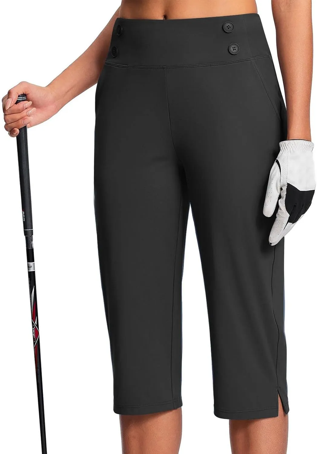 Cropped Leggings for Women Tummy Control Stretch Capri Pants Casual Athletic Pants Summer Yoga Pant with Pockets