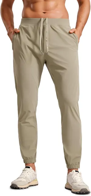 CRZ YOGA Athletic Joggers for Men - 29" Lightweight Running Training Pants with Zip Pockets and Ankle Zippers