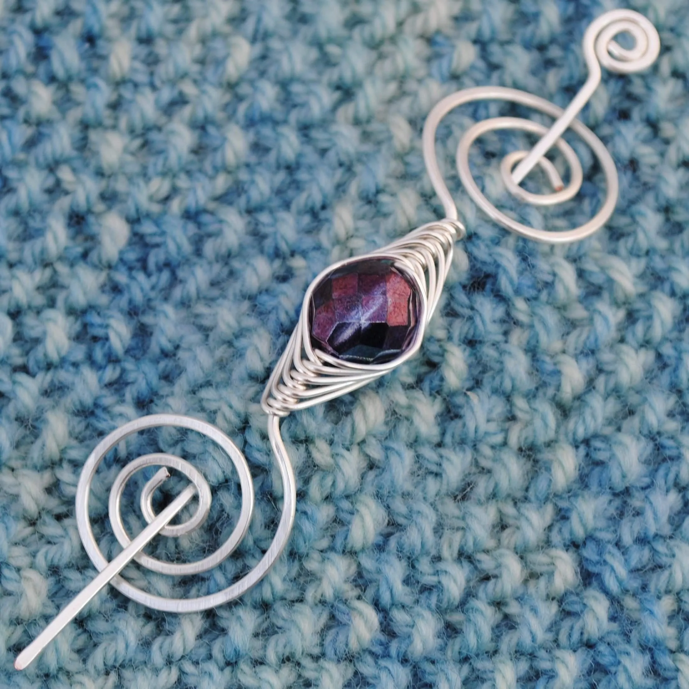 February Amethyst Shawl Pin - Silver Noteworthy Birthstone