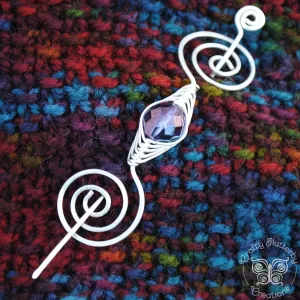 February Amethyst Shawl Pin - Silver Noteworthy Birthstone