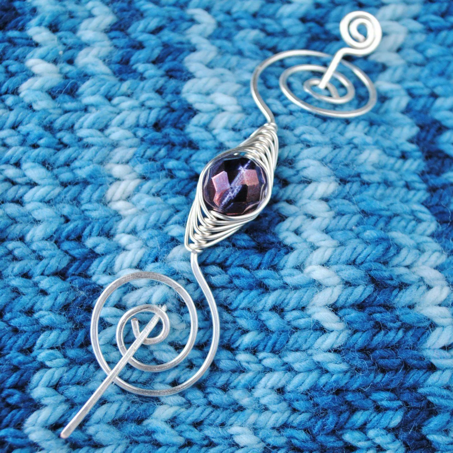 February Amethyst Shawl Pin - Silver Noteworthy Birthstone