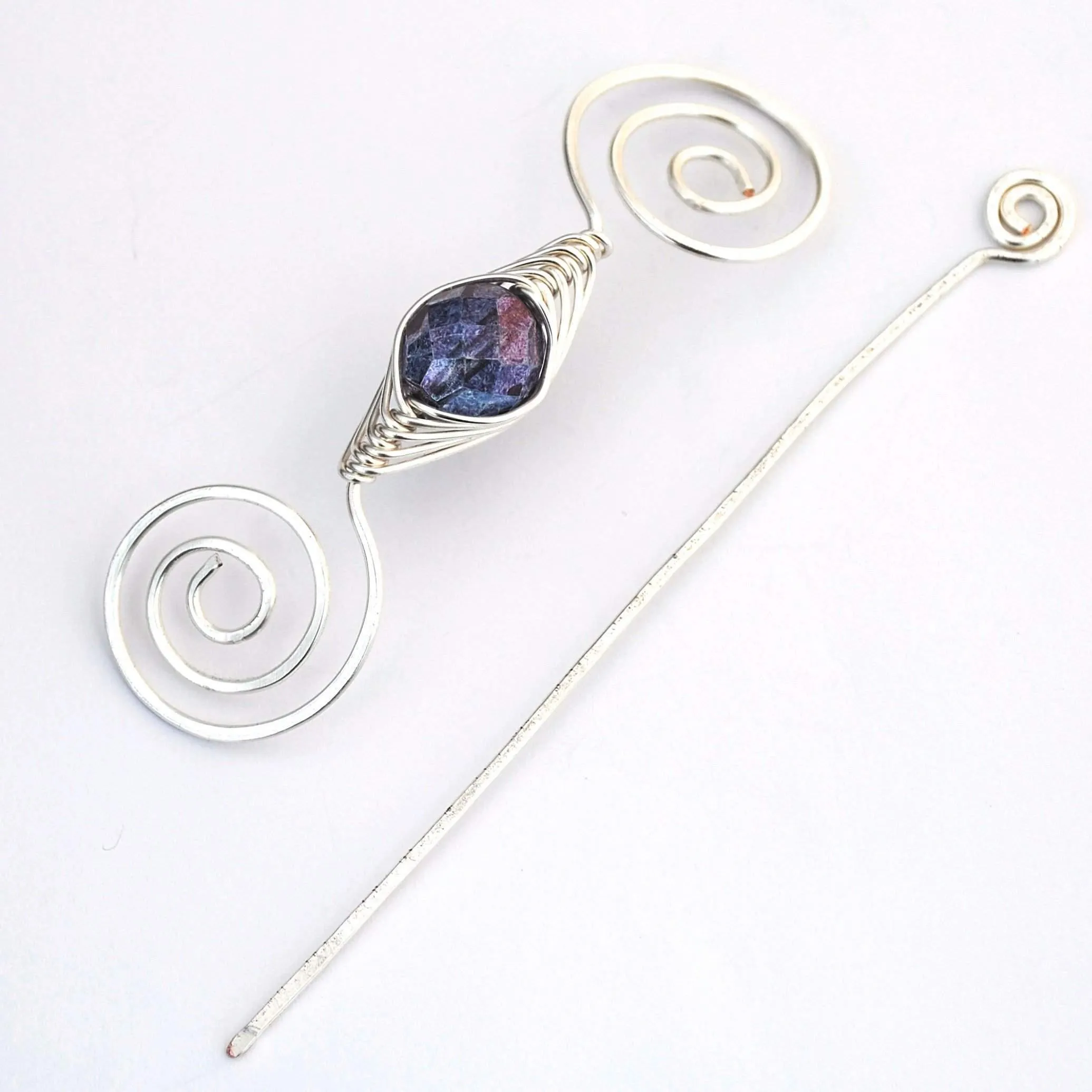 February Amethyst Shawl Pin - Silver Noteworthy Birthstone