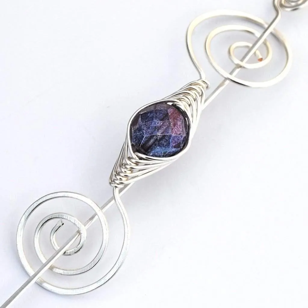 February Amethyst Shawl Pin - Silver Noteworthy Birthstone